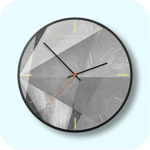 Amazon Com Wenzi Day Wall Clock 50 Degrees Gray Geometrical