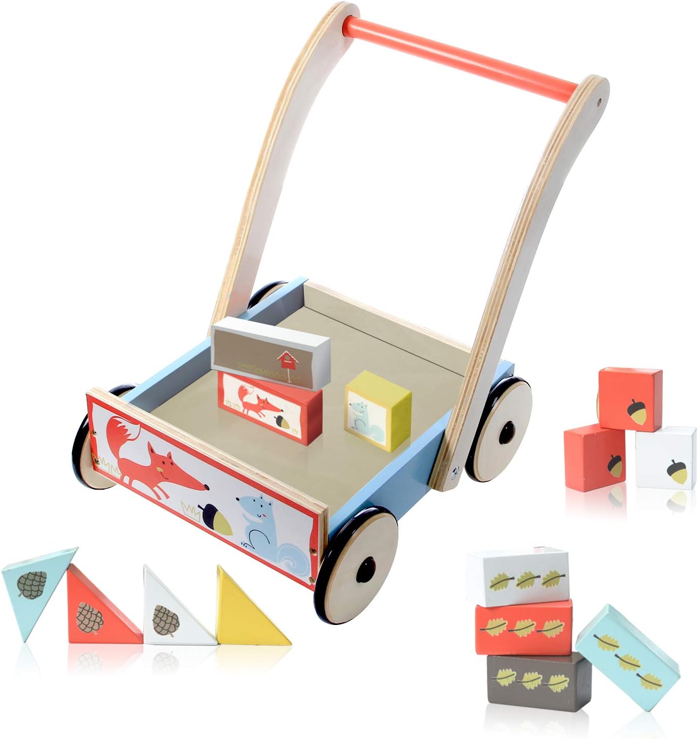 wooden 3 wheel walker