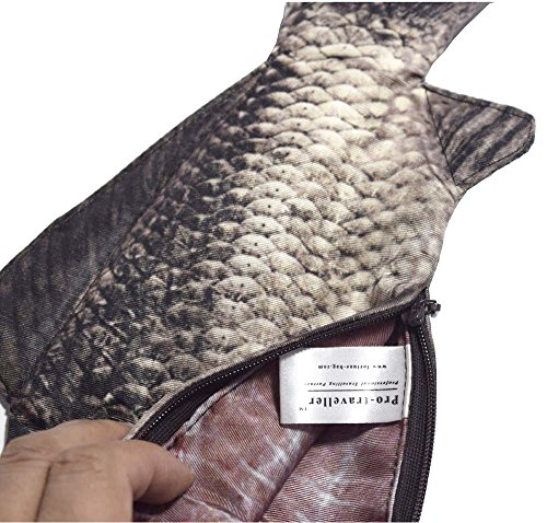 Emulation Fish Shape Creative Pencil Case Pen Bag Coin Purse Phone Bag with Simulated Lining Inside Padded Thick Foam