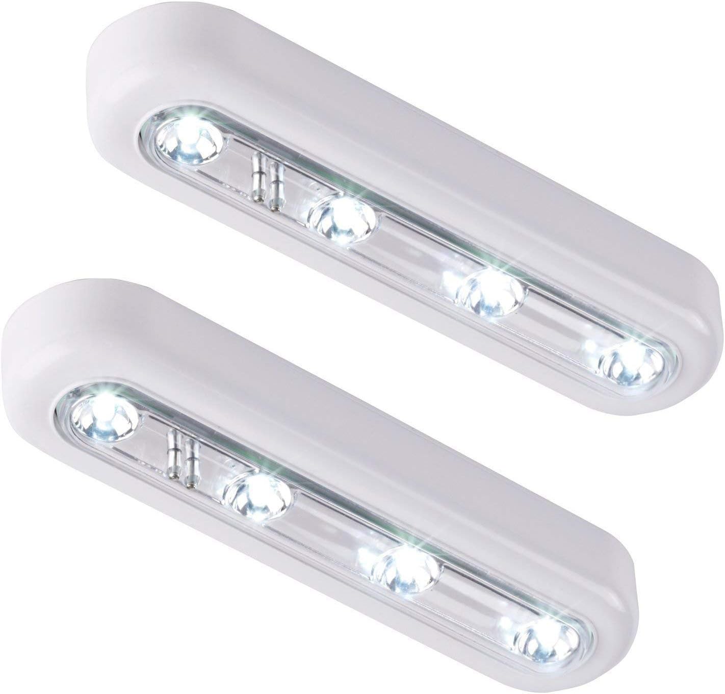 Stonges DIY Stickon 4LED Touch Tap Light Push Light, LED Night White