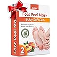 Foot Peel Mask (2 Pairs) - Foot Mask for Baby Soft Skin - Remove Dead Skin, Dry, Cracked Feet & Callus, Foot Spa, Made with Aloe Vera Extract for Women and Men Feet Peeling Mask Exfoliating, Peach