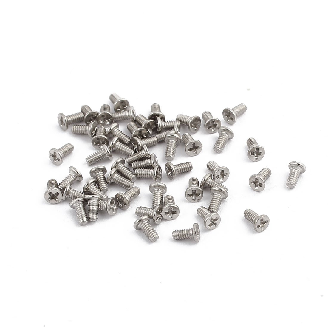 Sourcingmap 50Pcs M1.6 x 3mm Stainless Steel Countersunk Flat Head Phillips Machine Screw