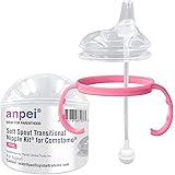 Sippy Cup Soft Spout Transitional Nipple Kit for Comotomo Baby Bottles, 5 oz and 8 oz