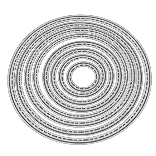 Round Circle Metal Cutting Dies Embossing Metal Stencil in Dies-Cutting Machine for Scrapbooking Card Making (8pcs/Pack Circle Dies cuts