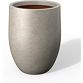 Kante 21.7 Inch Tall Concrete Planter, Large Indoor Outdoor Plant Pot with Drainage, Smooth Weathered Concrete Finish with Painted Interior, Ideal for Porch, Home, Garden, Patio