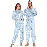 Gugusary Adult Unisex Onesie Pajamas Hooded Costume Sleepwear Jumpsuit Matching Pjs