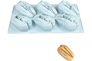 Pecan Silicone Mold 6 Cavities - 11.7" Food Grade Non-Stick Dessert Mold for Baking, Mousse, Jelly & Cake | BPA Free Flexible