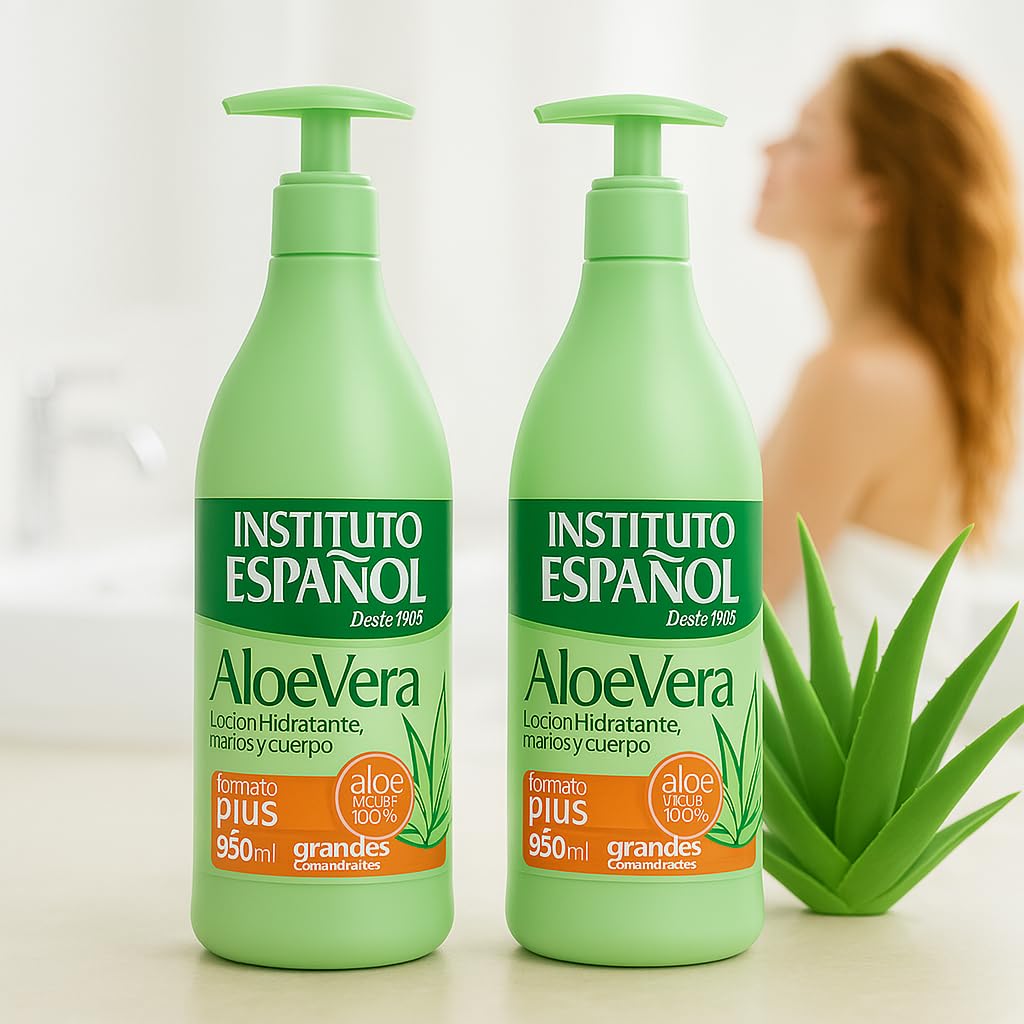 Instituto Espanol Aloe Vera Locion Hidratante Body Lotion 950 ml (Pack of 2)