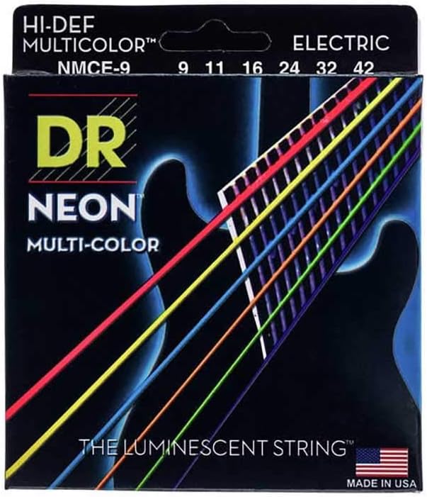 DR Strings HI-DEF NEON™ - MULTI-COLOUR Coloured Electric Guitar Strings: Light 9-42, Multicolour - Image 3