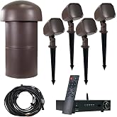 VOLT Outdoor Audio System (4 Speakers, Subwoofer &amp; Bluetooth Amplifier) | 100 Foot Cable Included, Installs in About an Hour, No Cutting or Splicing Needed, Up to 1300 Square Feet of Coverage