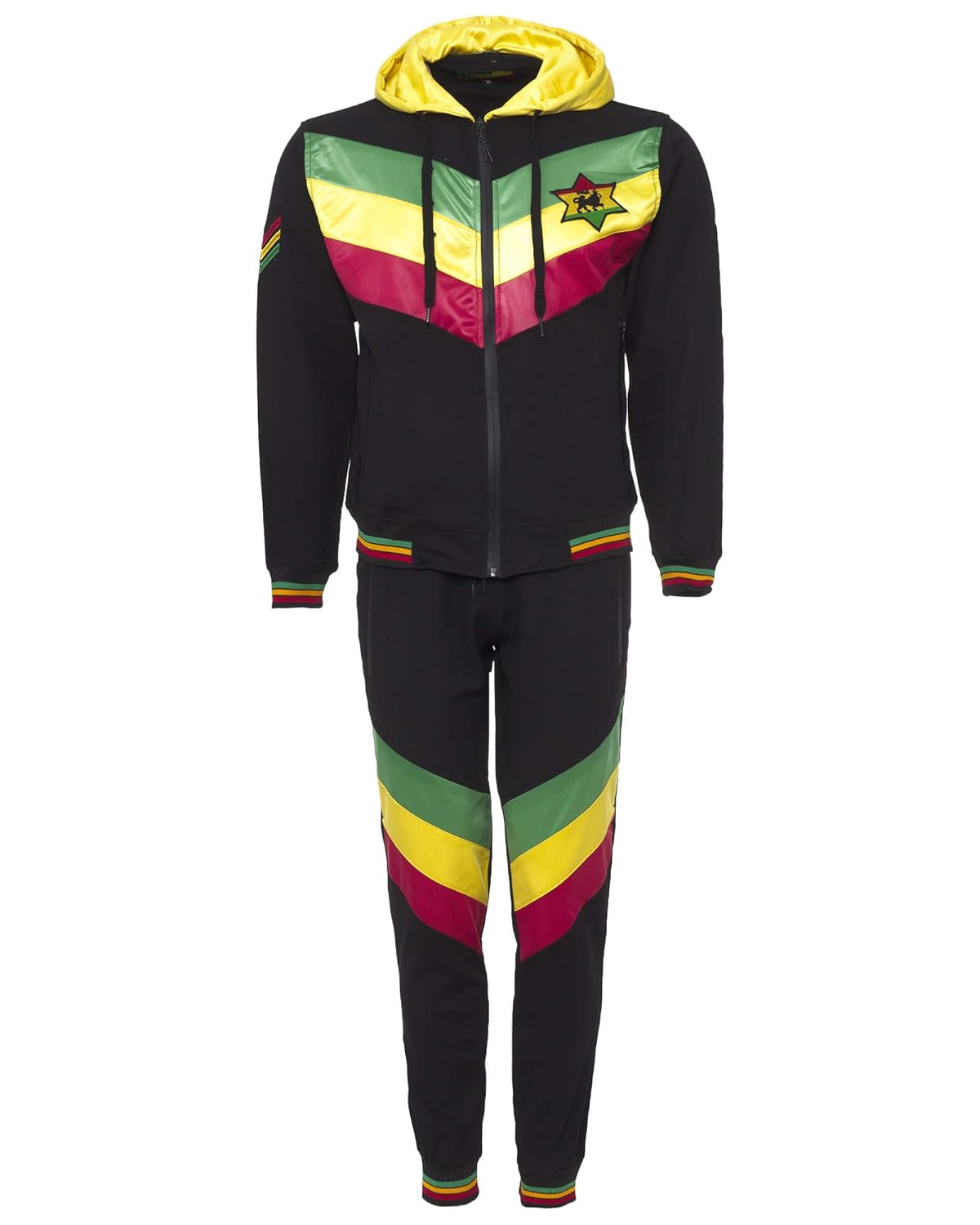 Survêtement en Polaire Rasta pour Homme avec Veste à Capuche et Bas