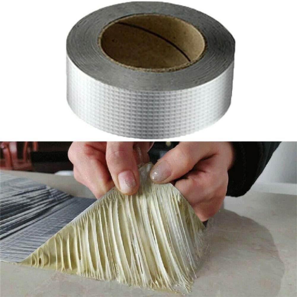 Powerful Magical Repair Tape,Super Waterproof Tape Butyl Rubber Aluminium Foil Tape, for Roof Leak, Surface Crack, Window Sill Gap, Pipe Rupture,Etc (5cm10m)