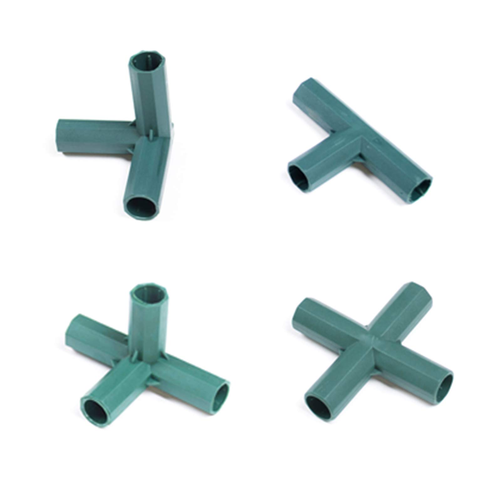 SANGDA Gardening Frame Connector, 48 Pcs 11mm Plastic Greenhouse Frame Furniture Connectors Plant Stakes Fencing Pipe Joint for Flower Stands and Greenhouse Frames Construction