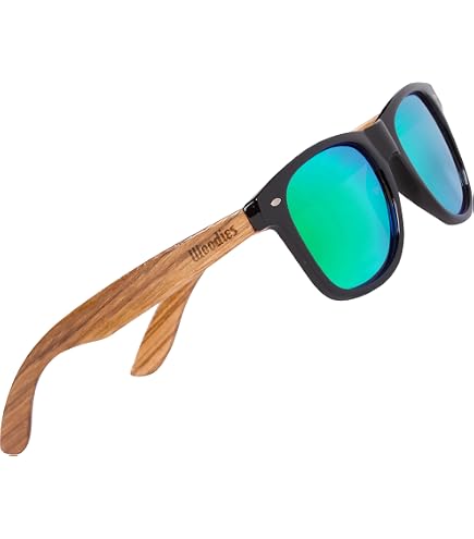 Woodies Wood Sunglasses made from Zebra Wood with Half-Rim  display picture 1