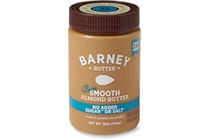Barney Butter Almond Butter, Bare Smooth, 16 Ounce Jar, No Added Sugar or Salt, Skin-Free Almonds, No Stir, Non-GMO, Gluten Free, Keto, Paleo, Vegan