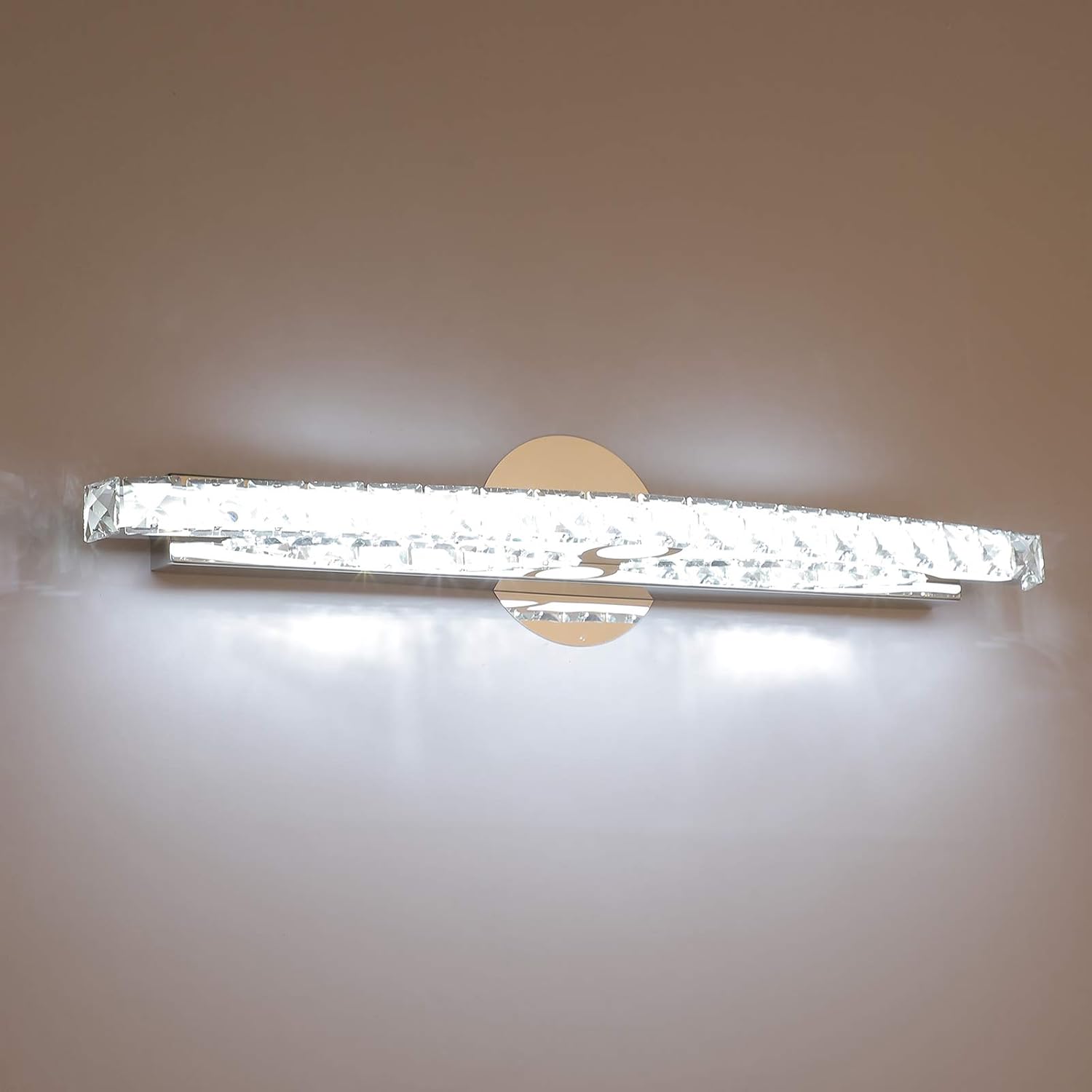 Combuh LED Bathroom Vanity Light Crystal Wall Light 20 Inch 15W Mirror