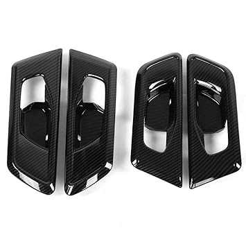 EBTOOLS 4 Stücke Auto Kohlefaser Stil Innen Türgriff Platte Verkleidung Zierleiste Dekorative Accessoires