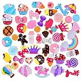 Outus 50 Pieces Mixed Food Resin Cute Cabochons Flatback for Cell Phone Decoration and Craft Projects