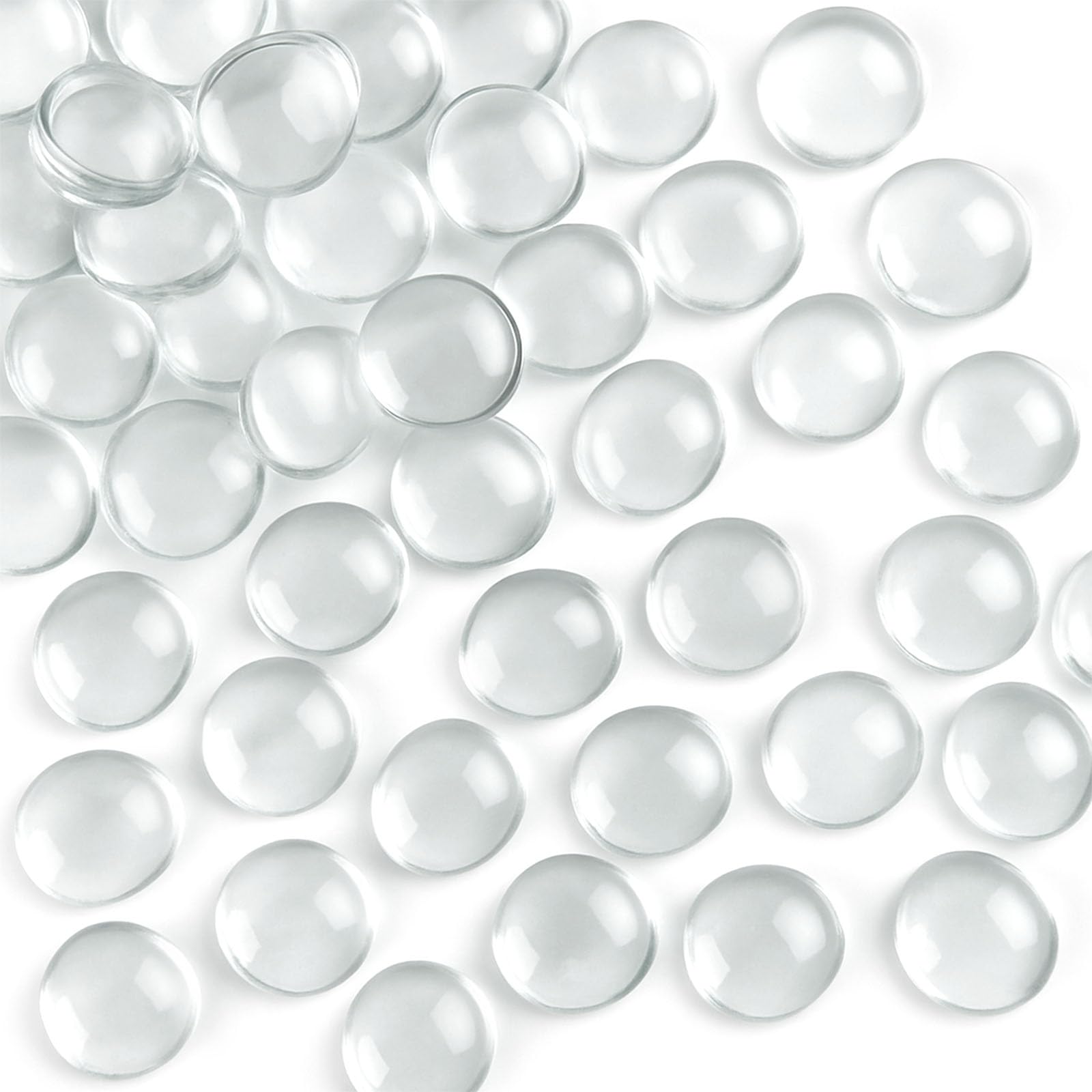 Photo 1 of FUTUREPLUSX 1LB Clear Flat Glass Marbles, Vase Filler Glass Pebbles Floral Beads Table Aquarium Gravel Decoration DIY Craft