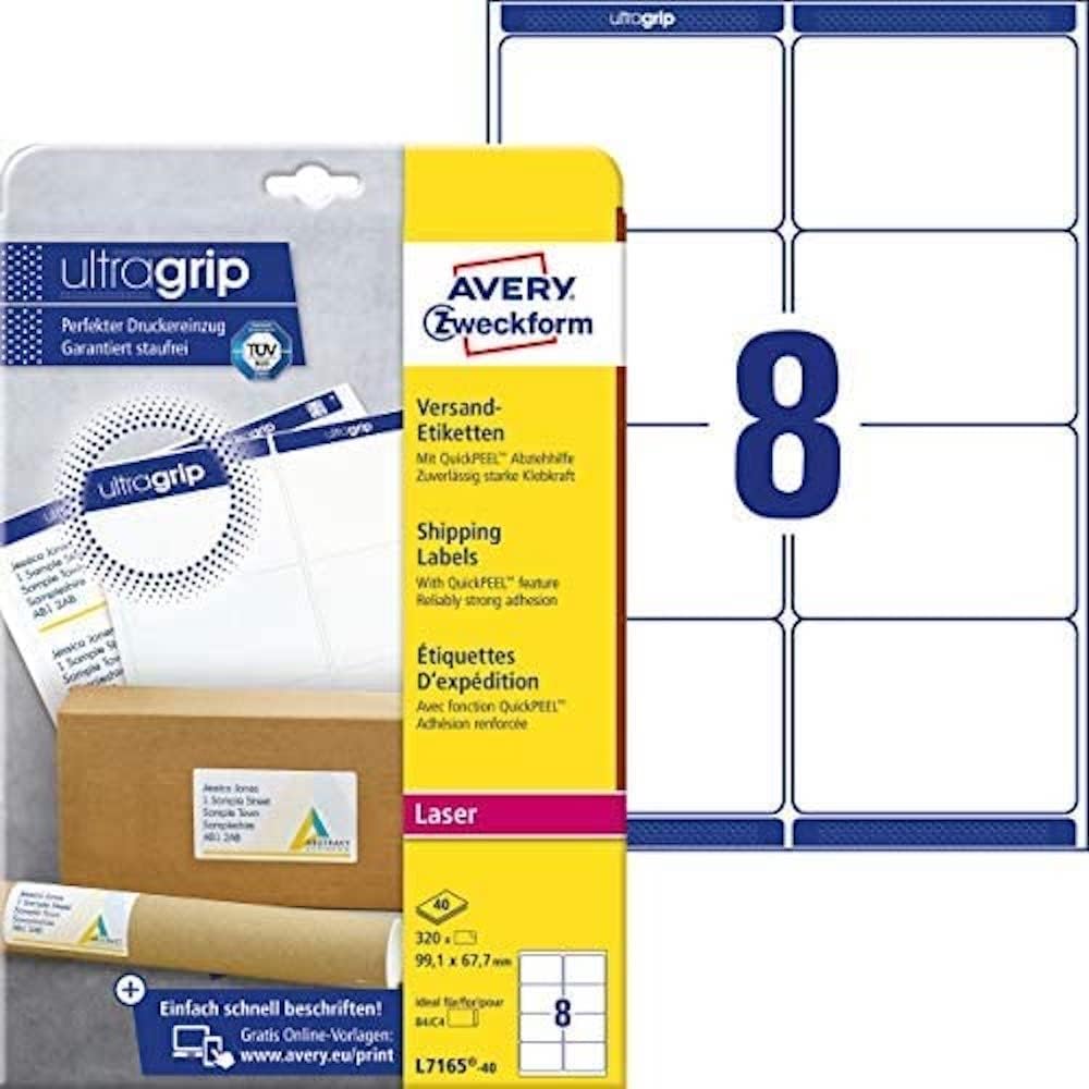 Avery BlockOut Shipping Labels L7165-40 for Laser Printers 99.1x67.7mm 320