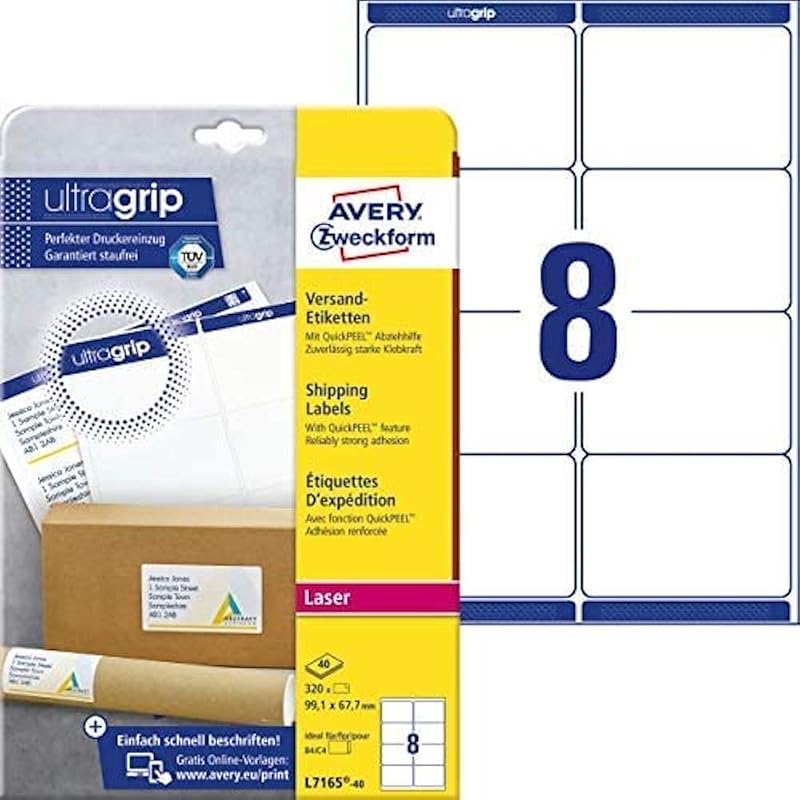 Avery BlockOut Shipping Labels L7165-40 for Laser Printers 99.1x67.7mm 320