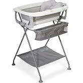 Primo SquishSplash Collapsible Baby Bath &amp; Folding Stand With Ergonomic Infant Cushion for Newborns &amp; Toddlers - Complete Bathing Station - Compact Space Saving Design, Ages 0-24 Months