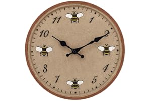 AugustknowU 12 Inch Outdoor Wall Clock with Waterproof Bee Pattern Design for Garden and Patio Use (Style 2)