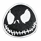 Black Jack the Skeleton Nightmare Before Christmas Halloween Disney Patch Embroidered Iron on Hat Jacket Hoodie Backpack Ideal for Gift/ 7.8cm(w) X 7.8cm(h)