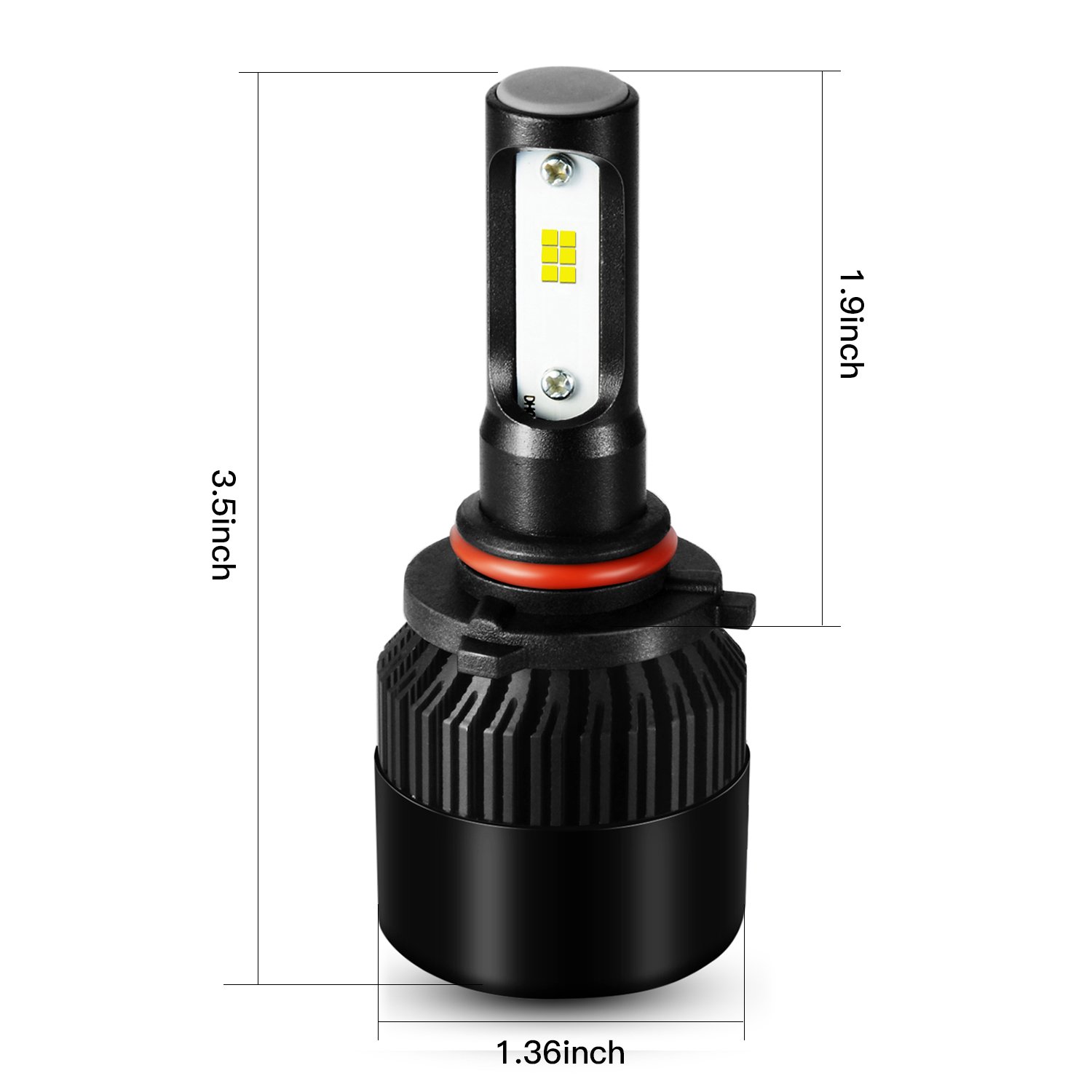 SUGERYY Bright 72W 8000 Lumens 6000K CSP Chips 9005 LED front Headlight Bulbs, Xenon White