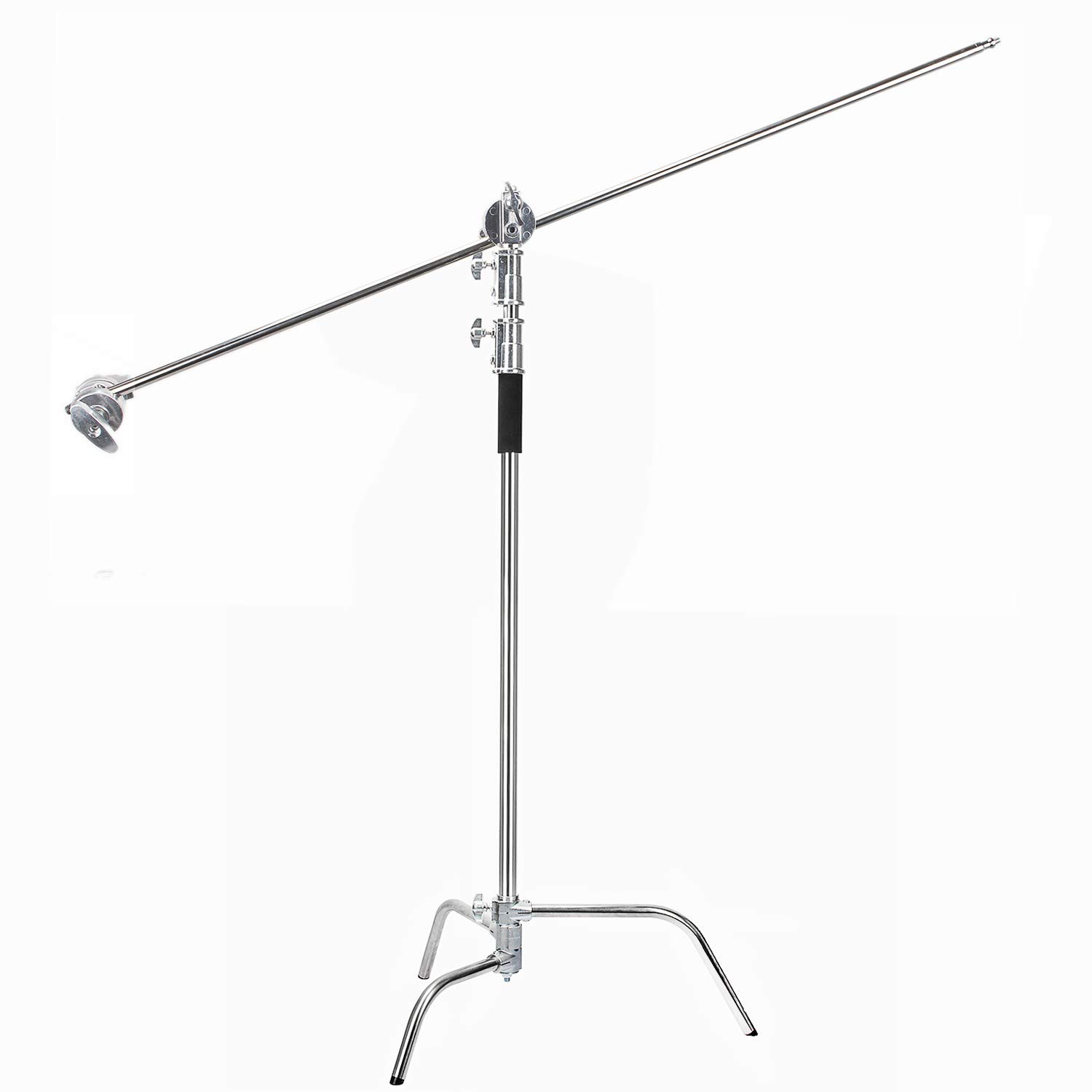 EACHSHOT C Stand Metal with Bag Wheel Max 10.8ft/330cm with 106cm Holding Arm 2 Pieces Grip Head for Godox AD400 Pro AD600 Pro AD600BM Aputure 120D 300D II for Photography Studio Video Monolight