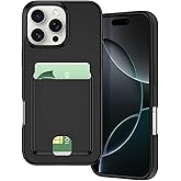 Petocase for iPhone 16 Pro Wallet Case Card Holder Slot Slim Fit Flexible TPU Gel Rubber Soft Skin Silicone Protective Phone Case Cover for Apple iPhone 16 Pro 6.3 inch Black