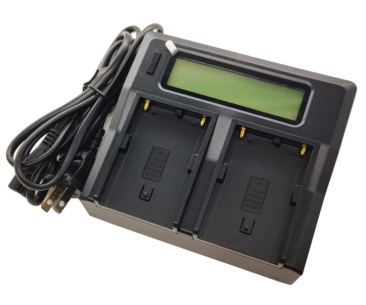 Photo 1 of Quick LCD Battery Charger for Sony BP-U60 BPU60 BP-U30 BPU30 BP-U65 BP-U66 BP-U90 BP-U95 BC-U1 BC-U2 PMW-100 PMW-150 160 200 PMW-EX1 EX3 F3 FS5 FS7 PMW-300K2 XDCAM EX Camera