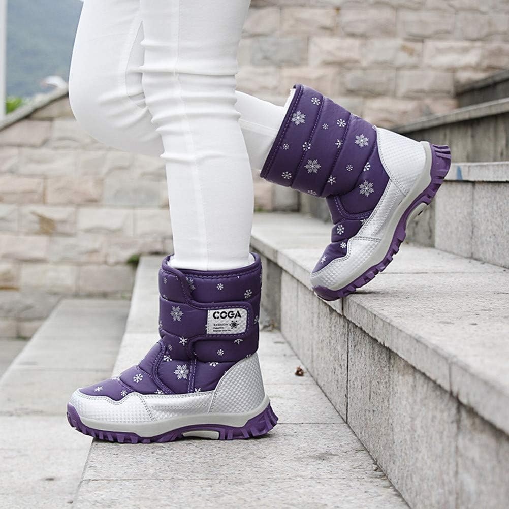 DADAWEN Girls Boys Snow Boots Winter Outdoor Waterproof Slip Resistant Cold Weather Shoes (Toddler/Little Kid/Big Kid): Shoes