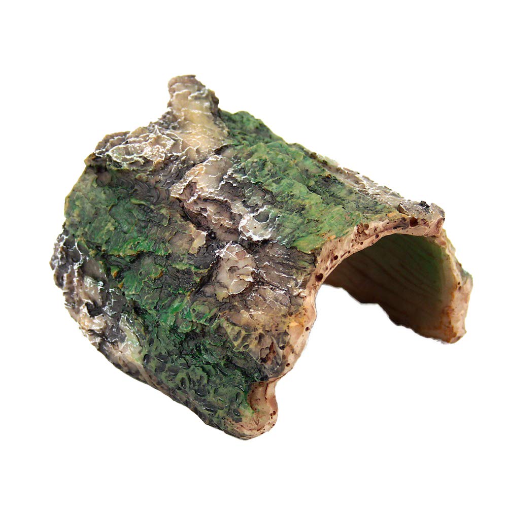 OMEM Reptile Hideout Box,Spider,Scorpion Reptile Hides and Caves Habitat Decor,Imitation Bark Resin Hidden Nest Tortoise Supplies