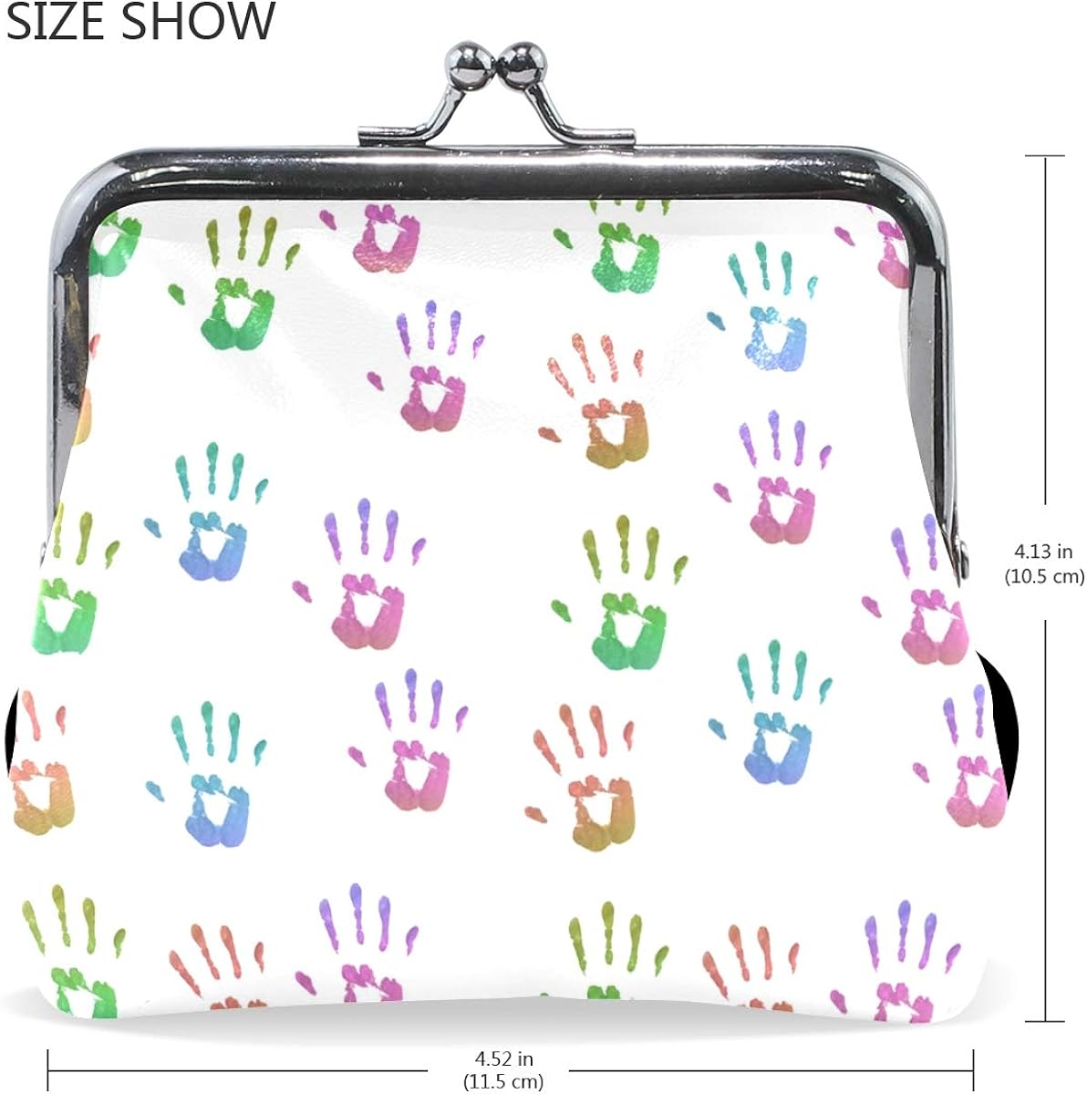 Amazon Com Kids Drawing Handprint Print Leather Coin Purse Mini Pouch Exquisite Buckle Change Purse Wallets Clutch Handbag Shoes