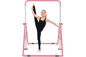 ZENOVA Gymnastics Bar Junior Kip Bar Gymnastic Horizontal Bar Height Adjustable, Foldable Gym Bar Monkey Bar for Kids