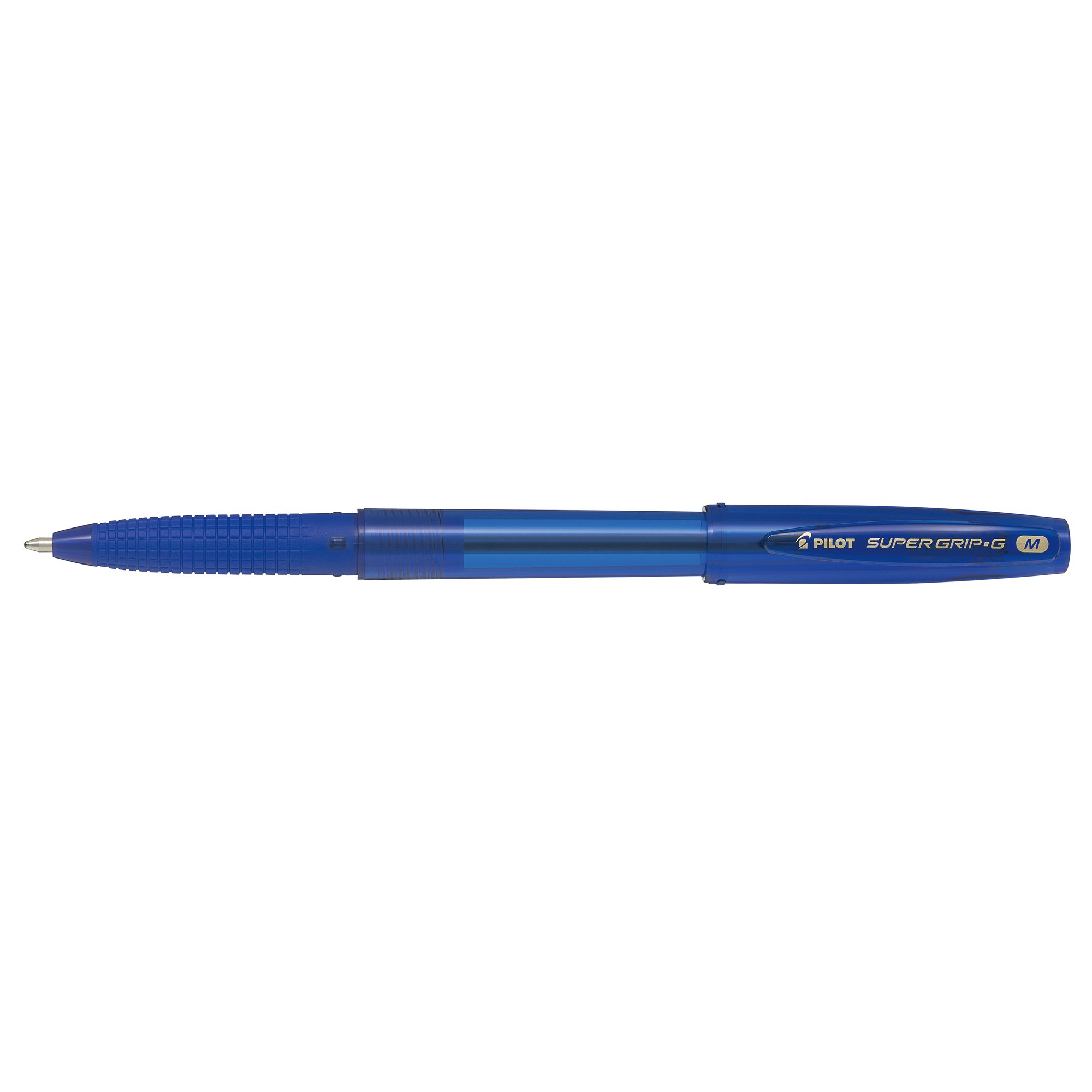 Pilot Medium Line 1 mm Tip Super Grip G Stick Ballpoint Pen - Blue, Box of 12