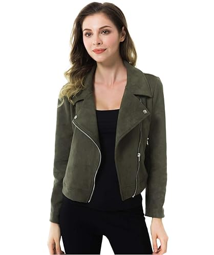 Moto Jacket Solitaire Faux Suede Coat Goat-Suede Moto Jacket