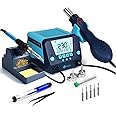 TOAUTO DS882 Soldering Station, 2 in 1 Soldering Iron Hot Air Gun Rework Station Kit with LCD Display,°F /°C, Cool/Hot Air Conversion, Auto Standby & Sleep, Temperature Memory & Lock & Correction
