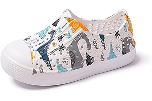 QLZ Toddler Kids Water Shoes for Boys Girls Garden Sandals Rubber Shoes Beach Sneakers, Slip-on Anti-Slip Lightweight Breathable Quick Dry Soft Flexible（Toddler/Little Kid/Big Kid）