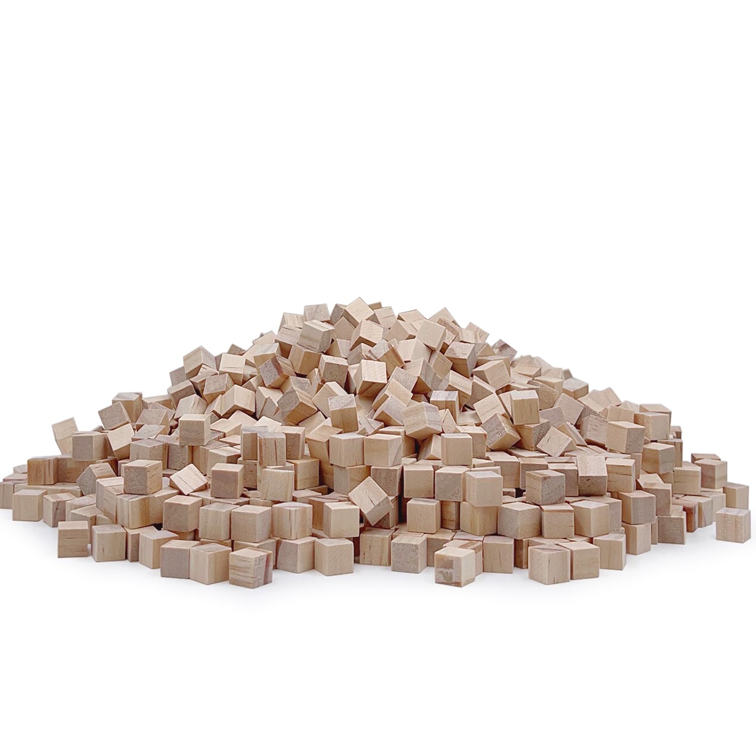Photo 1 of 1 cm Wood Blocks for Crafts, Unfinished Wooden Cubes Natural Square Blocks for Arts and DIY Projects, Puzzle Making (Pack of 1000)