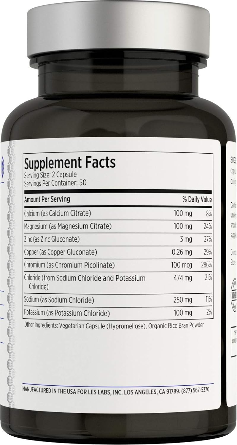 LES Labs Lyte Fuel, Electrolyte Replacement Supplement for Active Rehydration, Muscle Cramping and Ketogenic Diets, 100 Capsules: Health & Personal Care
