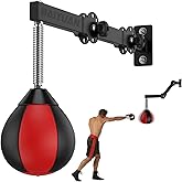Speed Bag Boxing Punching Bag, Wall Mount Height Adjustable & Fold Speed Bags for Boxing, Wall Bracket Boxing Reflex Ball, Boxing Bag as Adults Teens and Kids, Fits Home Gym Workout