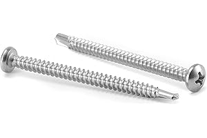 #10 x 2-3/8" Sheet Metal Screws 100Pcs 410 Stainless Steel Pan Head Fast Self Tapping Screws by SG TZH