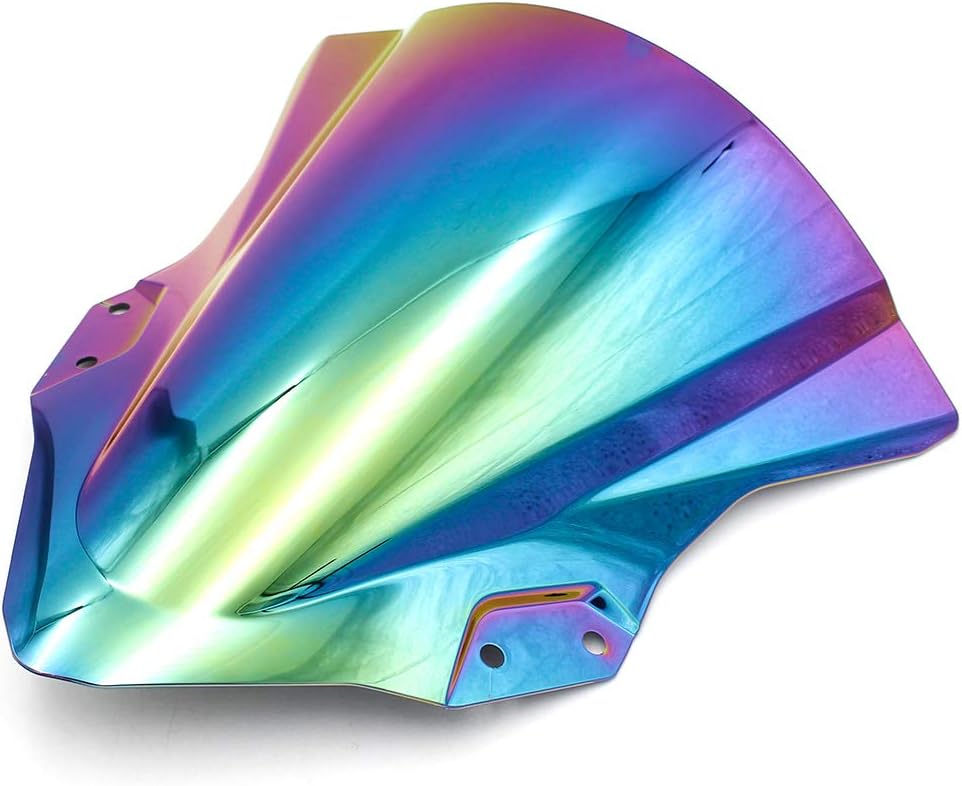 Motorcycle Windshields,Double Bubble ABS Windscreen,for Kawasaki Ninja 400 250 2018 2019(Dark Colorful)