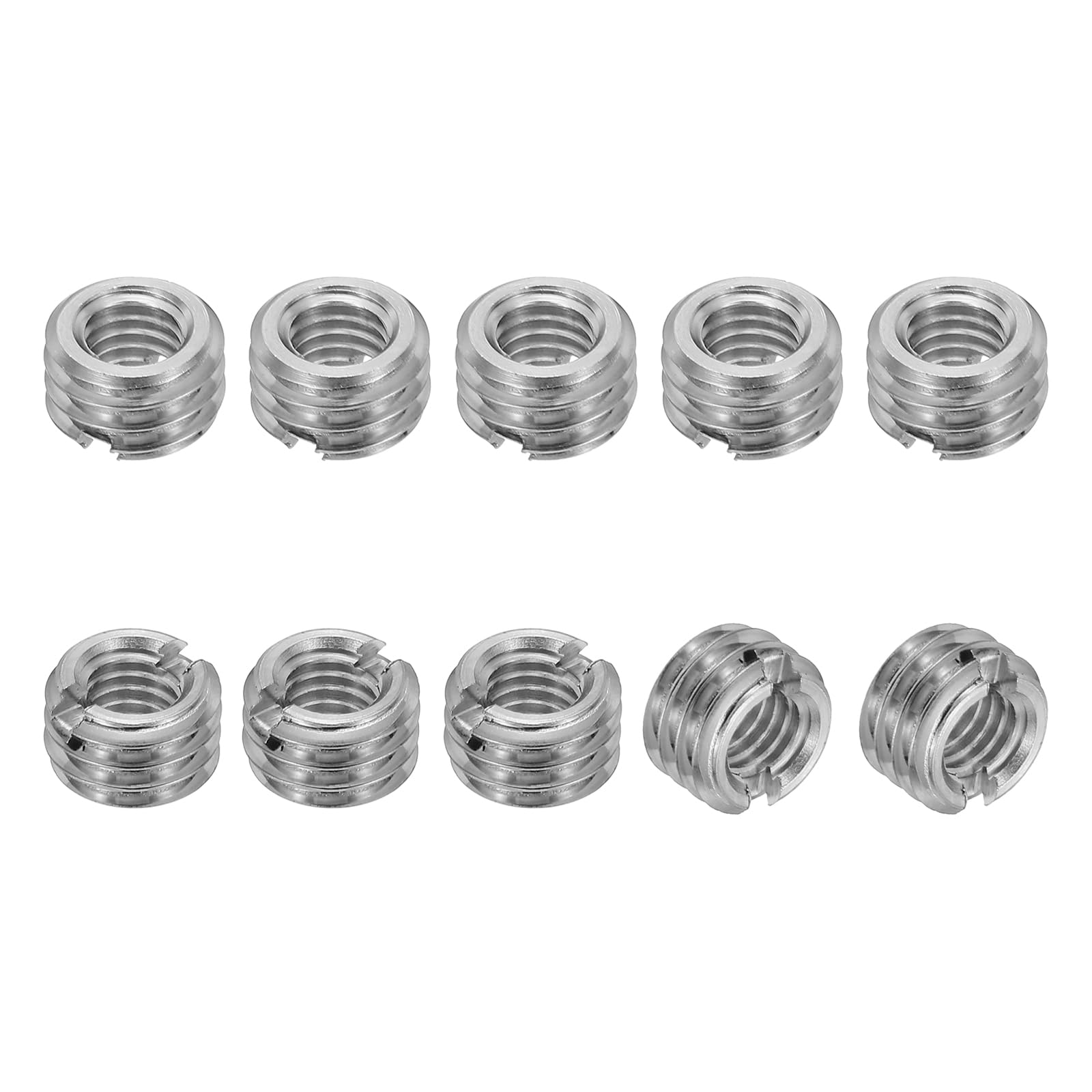 PATIKIL 316 Stainless Steel Thread Adapters Sleeve Reducing Nut, 10 Pcs M8 x 1.25 Male to M5 x 0.8 Female Repairing Insert Nut Screw Reducer Conversion Fastener 5mm