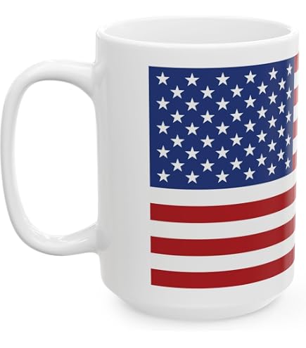 Lightfire Patriotic American Flag Coffee Mug - 11oz Ceramic Mug, Novelty Gift For 4th Of July, Veterans Day