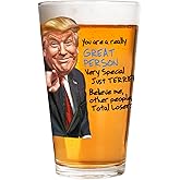 Patriots Cave - Great Person Funny Gift for Dad from Daughter, Son - Birthday Gift Ideas - Cool Present for Father - 16 oz Pint Beer Glass