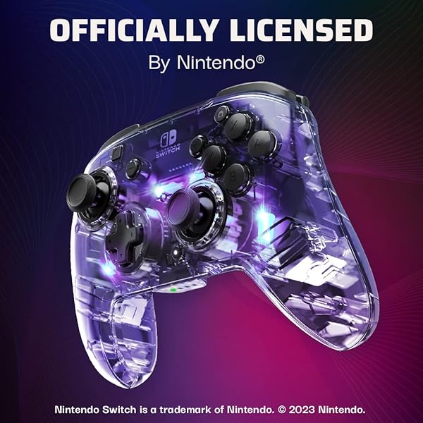AFTERGLOW WIRELESS RGB CONTROLLER – NINTENDO SWITCH/SWITCH LITE/SWITCH – OLED MODEL, NINTENDO SWITCH 2, PRISMATIC LED LIGHTING, FULL MOTION CONTROL GAMEPAD, CUSTOMIZABLE PADDLE BUTTONS, RECHARGEABLE BATTERY, TRANSLUCENT
