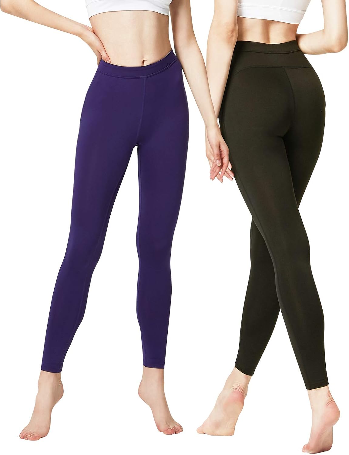 DEVOPS Women's 2 Pack Thermal Long Johns Underwear Leggings Pants (X-Small, Black/Purple) at  Women’s Clothing store